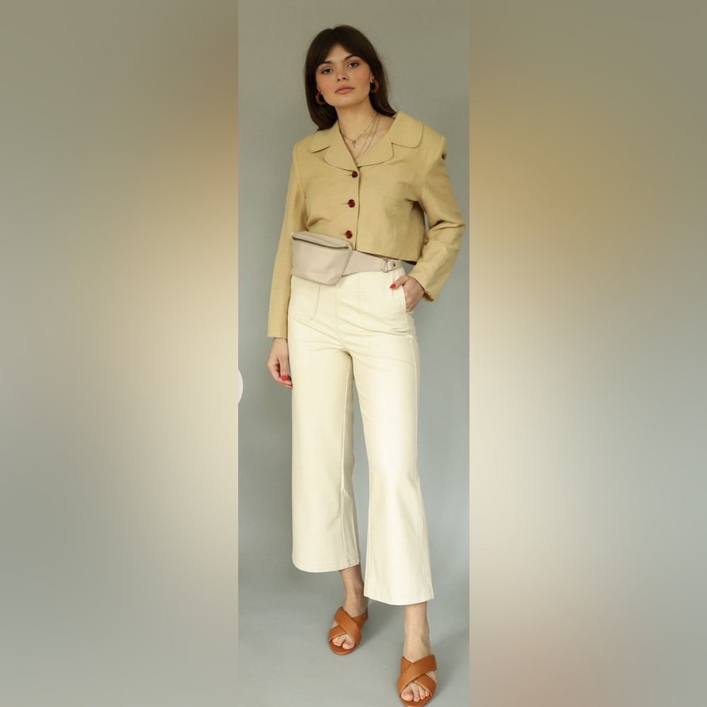 FRNCH Cream Cropped Pants